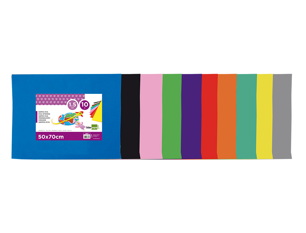 PLAQUE MOUSSE LIDERPAPEL 50X70CM 60G/M2 ÉPAISSEUR 1.5MM UNICOLORE VERT