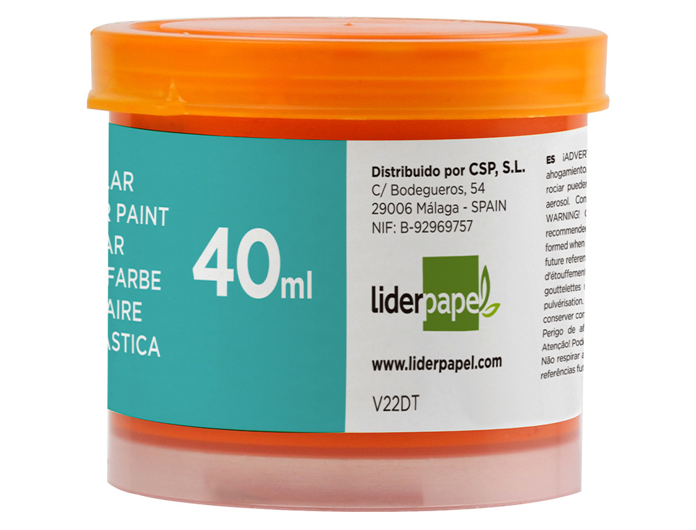 GOUACHE SCOLAIRE LIDERPAPEL COLORIS ORANGE POT 40ML