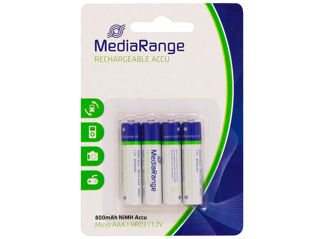 PILE MEDIARANGE ALCALINE AAA RECHARGEABLE BLISTER 4 UNITÉS