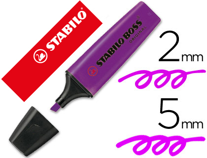 SURLIGNEUR STABILO BOSS TRAC 2/5MM POINTE BISEAUTE ENCRE UNIVERSELLE BASE EAU RSISTANTE LUMIRE COLORIS LAVANDE