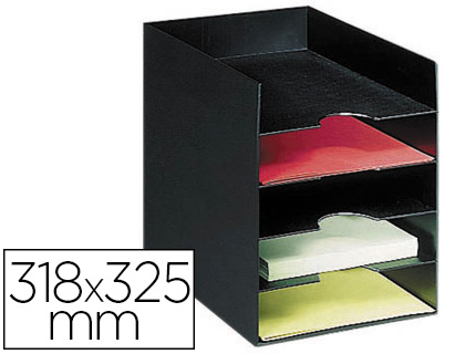 MODULE CLASSEMENT PAPERFLOW 5 CASES POLYSTYRNE HAUTEUR CASE 56MM 318X258X325MM COLORIS NOIR