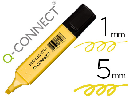 SURLIGNEUR Q-CONNECT PASTEL TRAC 2/5 MM POINTE BISEAUTE COLORIS JAUNE