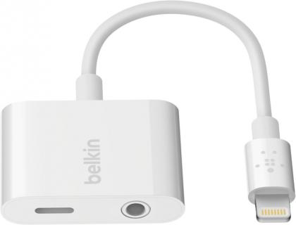 ADAPTATEUR BELKIN JACK AUDIO ROCKSTAR AVEC RECHARGE        ADAPTATEUR USB-C ET           AUXILIAIRE 3,5MM