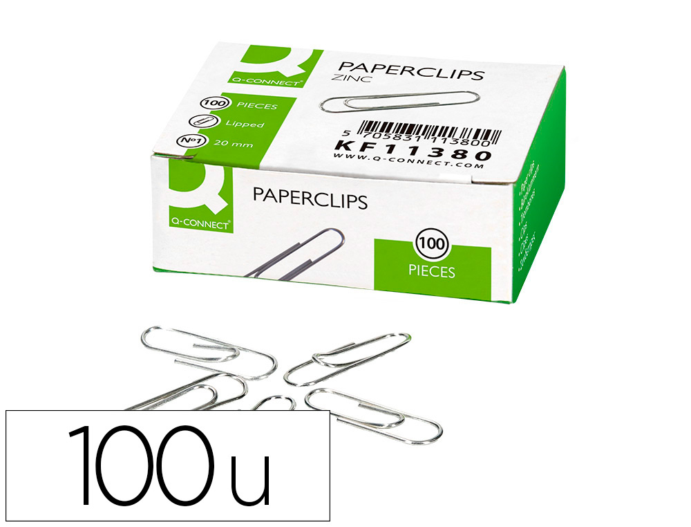TROMBONE LIDERPAPEL ZINC N 1 BOUT ROND 20MM BOITE 100      UNITES