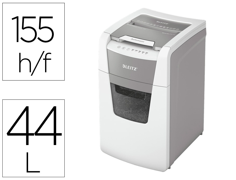 DESTRUCTEUR DE DOCUMENTS LEITZ IQ AUTO+ OFFICE COUPE   MICRO P5 150F CORBEILLE DE    44L