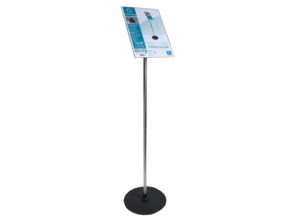 PRESENTOIR PIED EXACOMPTA ALUMINIUM VERTICAL A4 COLORIS NOIR