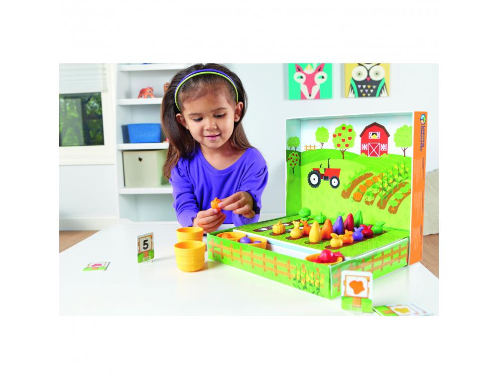 JEU DE TRI LA FERME DES L GUMES LEARNING RESOURCES    TABLEAU EN MOUSSE PANIERS     LEGUMES CARTES ET REGLE DU