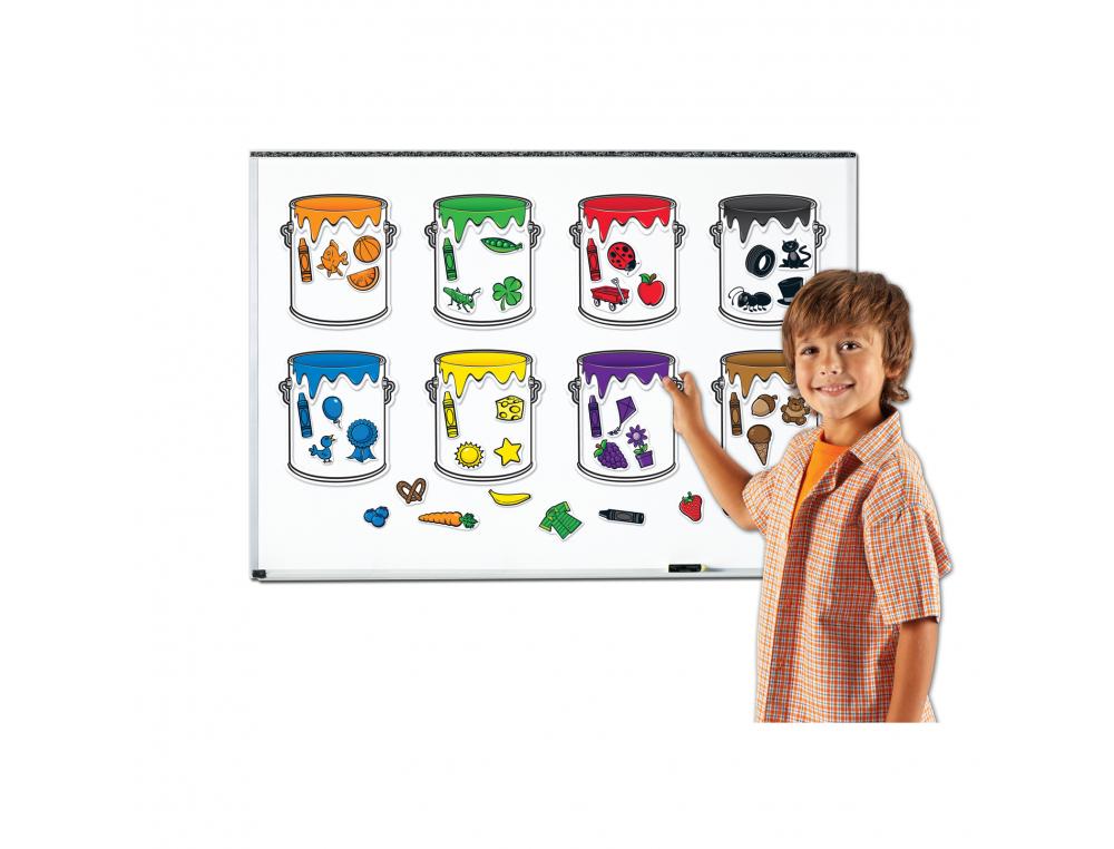 ATELIER DES SEAUX LEARNING RESOURCES APPRENTISSAGE TRI   COULEURS POUR TABLEAU BLANC   48 PIECES MAGNETIQUES