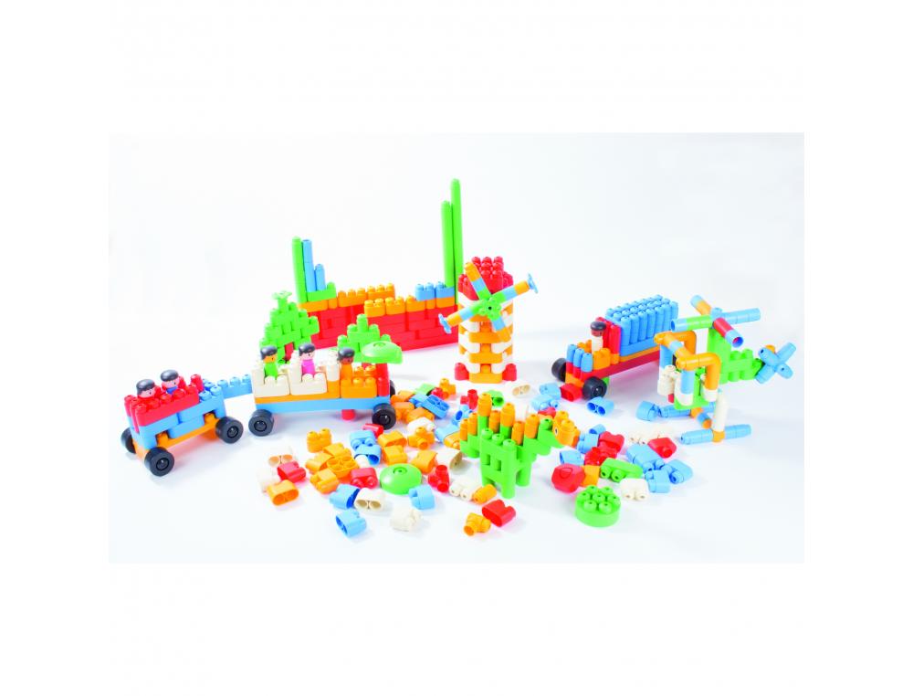 SET DE CLASSE POLY M BRIQUES DE CONSTRUCTION 400 PIECES ET INSTRCUTIONS DE MONTAGE