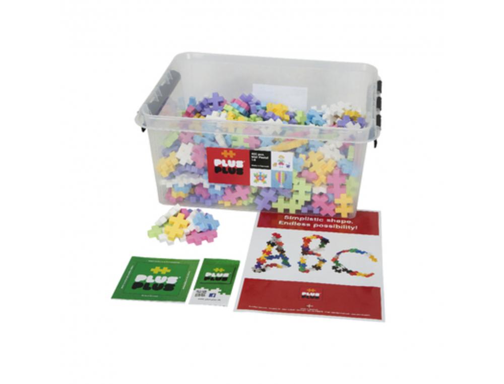 PLUS PLUS BIG PLUS PLUS FORME UNIQUE QUI S EMBOITE A L      INFINI SANS PVC 2D OU 3D 5X3  CM 400 PIECES COLORIS PASTELS