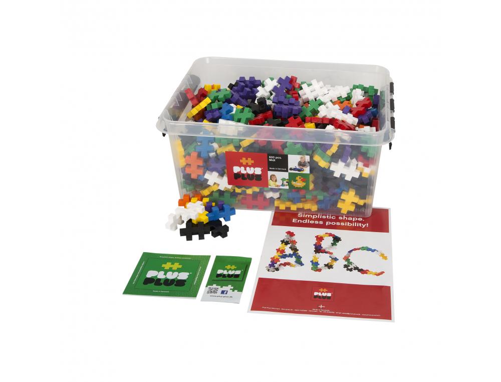 PLUS PLUS BIG PLUS PLUS FORME UNIQUE QUI S EMBOITE A L      INFINI SANS PVC 2D OU 3D 5X3  CM 600 PIECES COLORIS