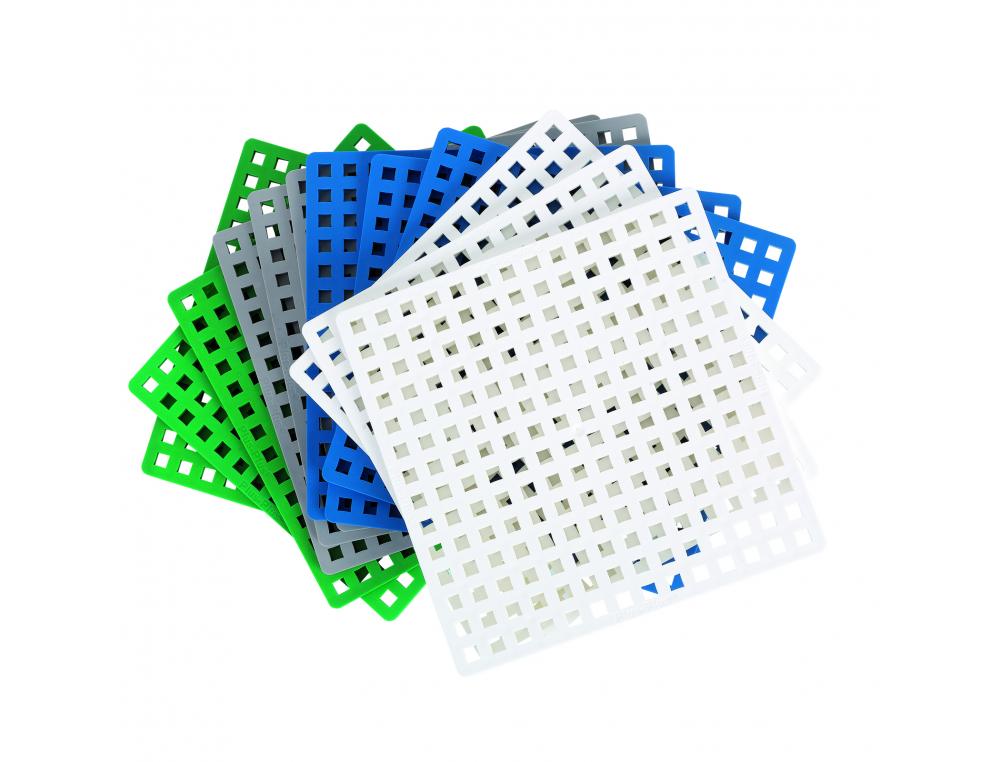PLUS PLUS MINI PLUS PLUS PLAQUE POUR PLUS PLUS MINI    LOT DE 12 PIECES COLORIS      BLANC BLEU GRIS ET VERT