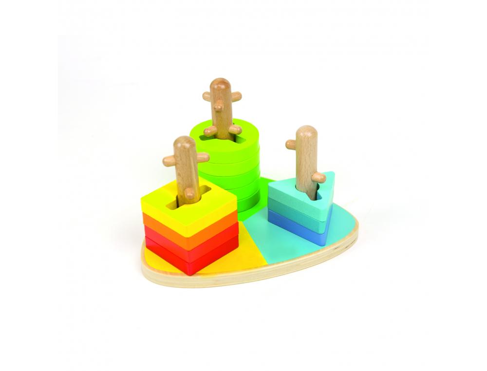 PUZZLE A BOUTONS CREATIF ANDREU TOYS JEU D ASSOCIATION FORME ET COULEUR 12 PIECES 1  SUPPORT EN BOIS