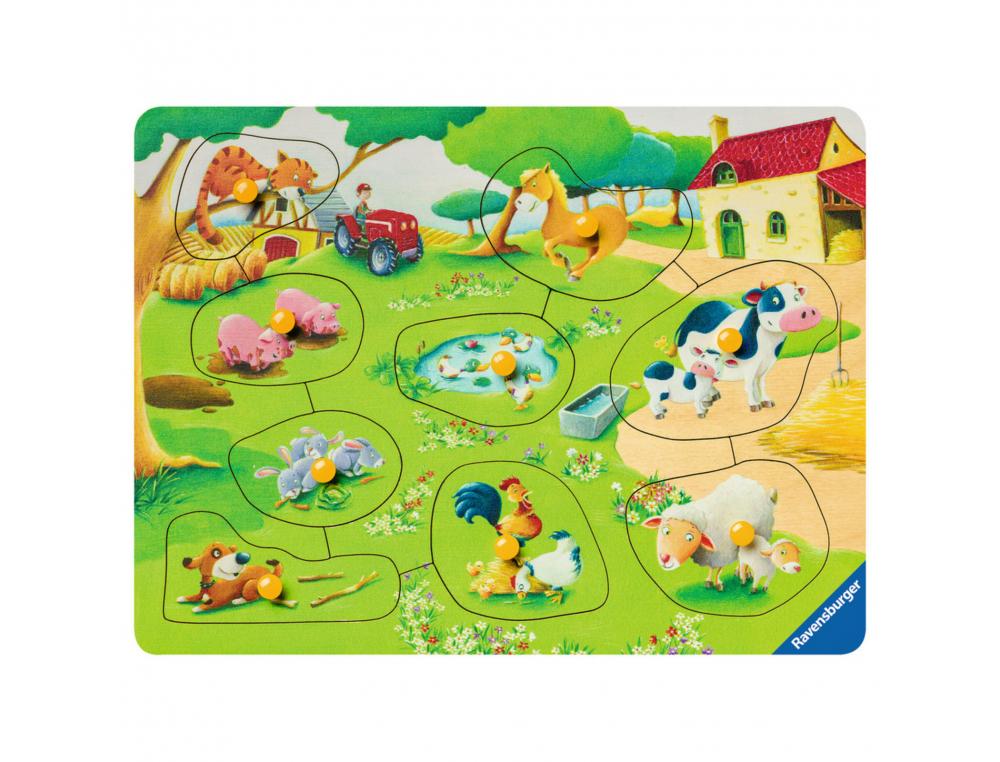 MES PREMIERS ENCASTREMENTS RAVENSBURGER LA FERME GRANDES PIECES EN BOIS 9 PIECES ET 1  SUPPORT