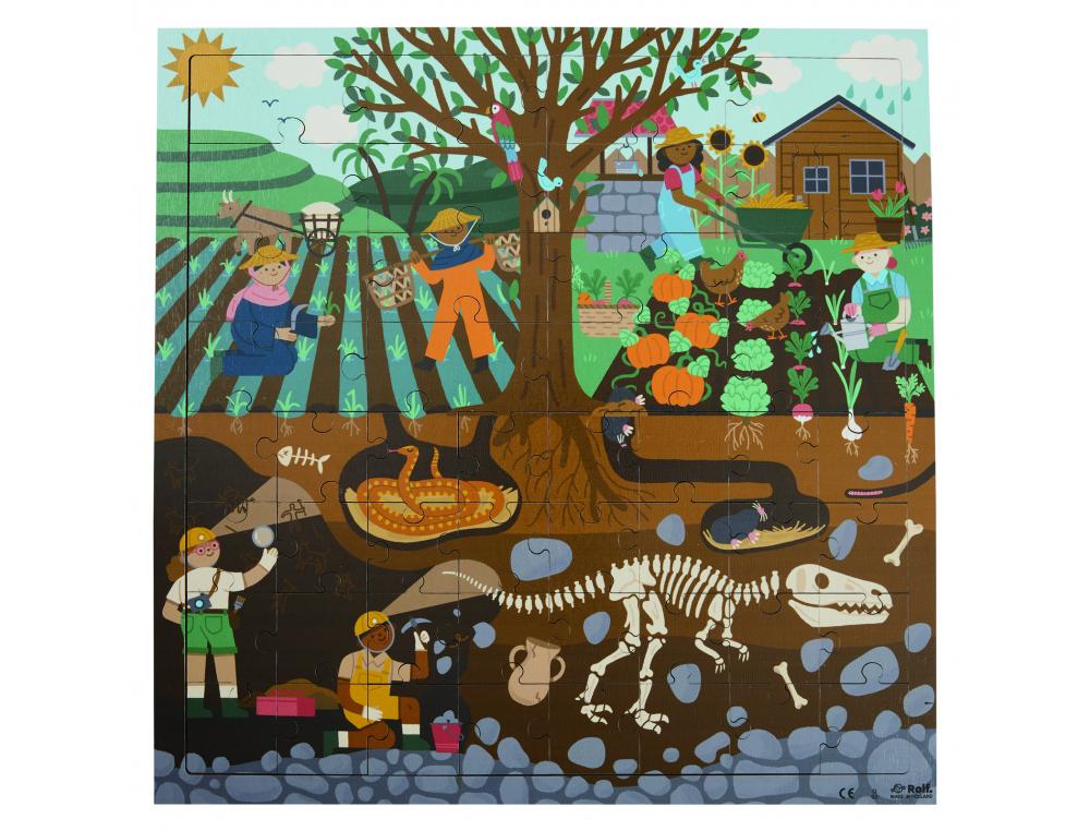 PUZZLES AU DESSUS ET SOUS LE SOL ROLF LE CHAMP CULTIVE 48  PIECES