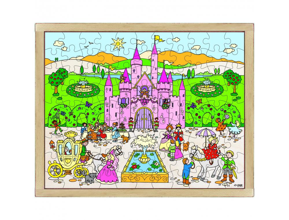 PUZZLES EN BOIS AVEC CADRE ROLF ROLF CHATEAU ET          PRINCESSES 99 PIECES