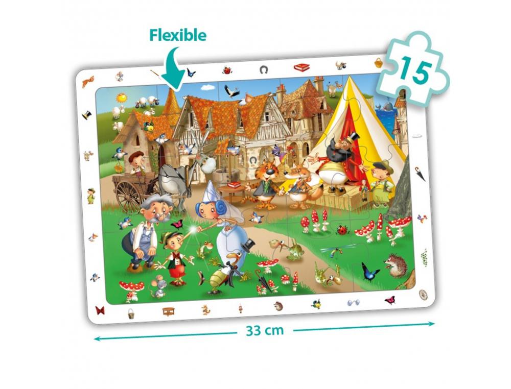 PUZZLES AKROS LES CONTES CLASSIQUES 4 PUZZLES MATIERE  SOUPLE 33X24 CM