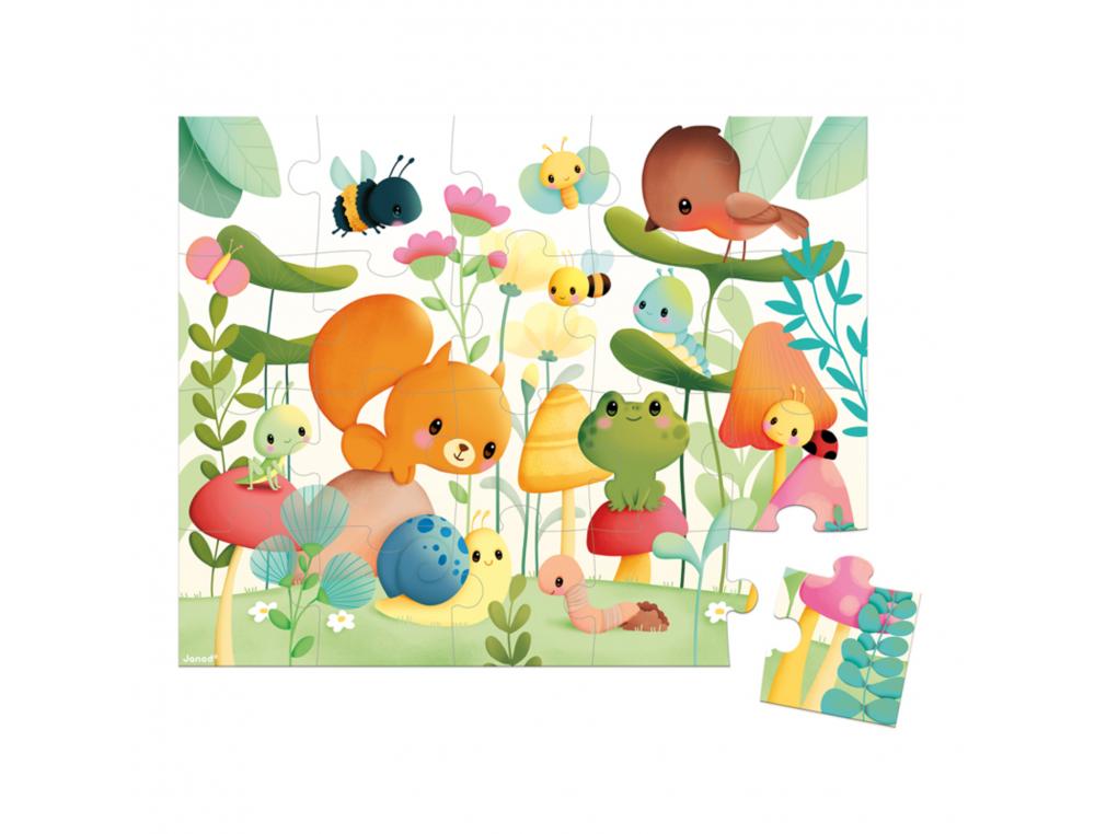 PUZZLES CARTON 20 PIECES JANOD LES COMPAGNONS DU       JARDIN 1 PUZZLE DE 20 PIECES