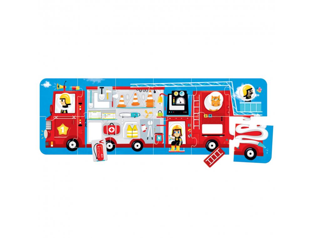 PUZZLES CARTON 24 PIECES BANANA PANDA LE CAMION DE     POMPIER 23 PIECES