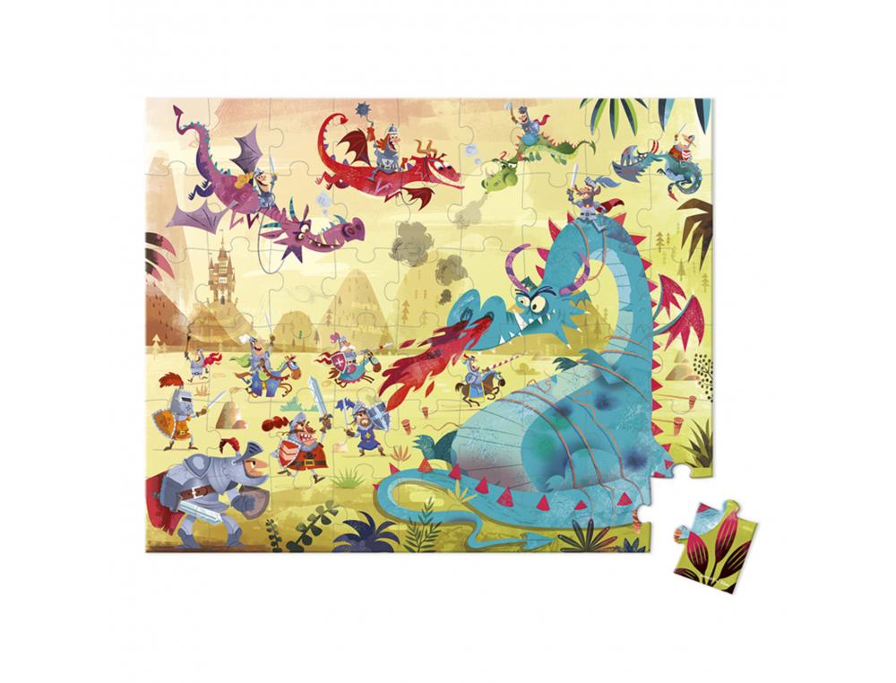 PUZZLES CARTON 50 A 99 PIECES JANOD LES DRAGONS 54 PIECES