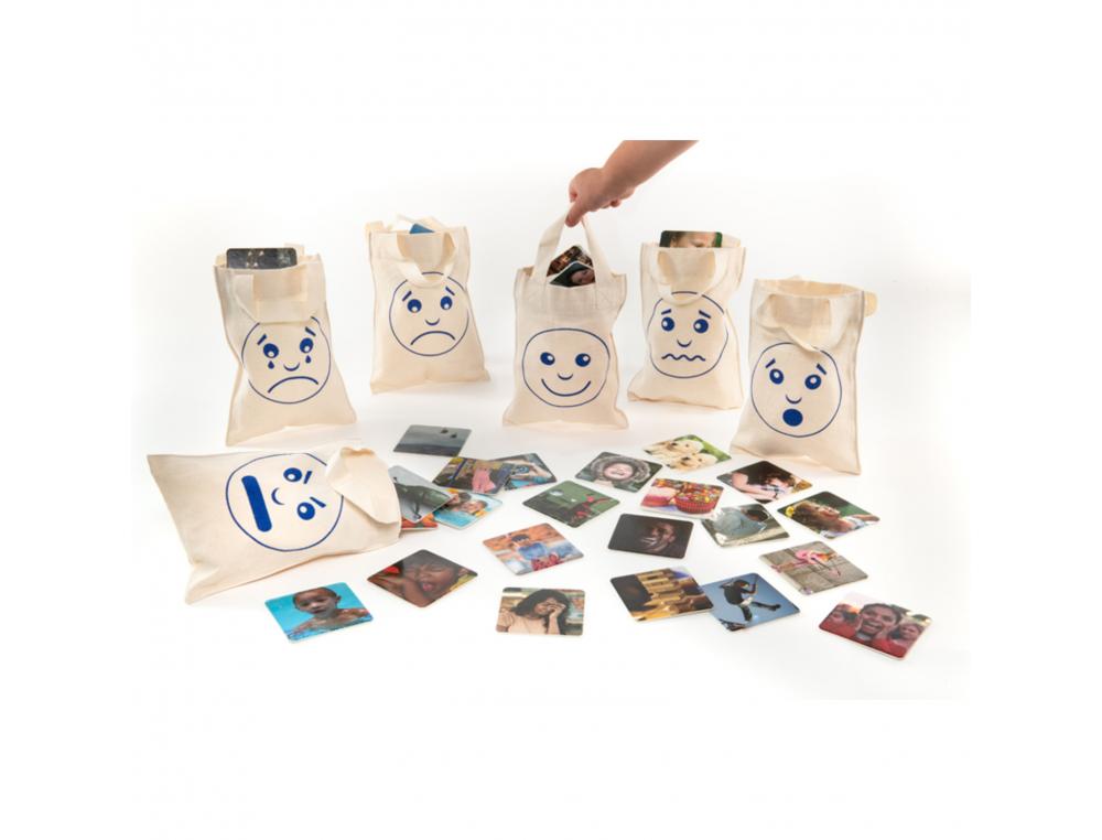 LES EMOTIONS EDUCATIONAL ADVANTAGE SACS DE TRI DES     EMOTIONS ET DES SENTIMENTS 6  SACS ET 60 CARTES EMOTIONS
