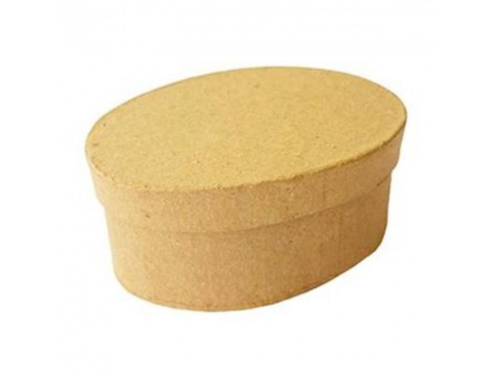 BOITE CARTON OVALE COUVERCLE INDEPENDANT 9X7X4CM COLORIS   KRAFT