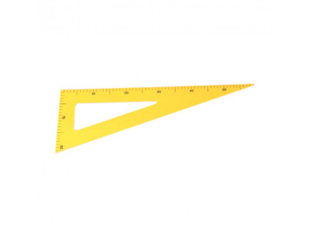 EQUERRE FAIBO AJOUREE 60 50CM GRADUATION EN CM         PLASTIQUE JAUNE AVEC POIGNEE  PLASTIQUE