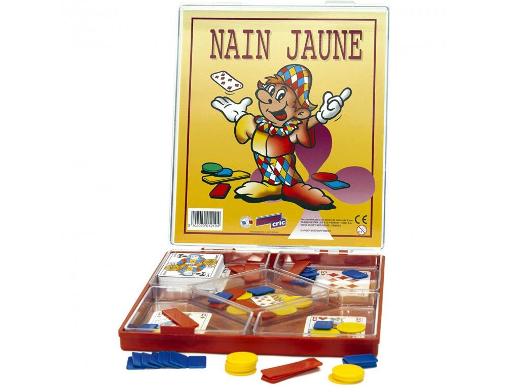 JEU DE SOCIETE CULTURE CLUB JEU DU NAIN JAUNE 1 BOITE     AVEC 5 COPARTIMENTS 52 CARTES 50 JETONS