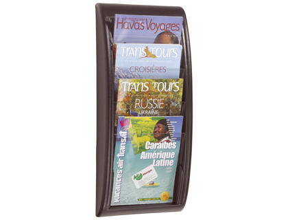 PRSENTOIR PAPERFLOW QUICK FIT SYSTEM POLYSTYRNE PAISSEUR 20MM CAPACIT 200F 65X29X9.5CM COLORIS NOIR