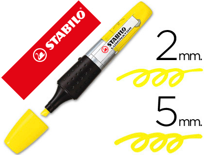SURLIGNEUR STABILO LUMINATOR TRAC 2/5MM ENCRE LIQUIDE NIVEAU VISIBLE BASE ERGONOMIQUE COLORIS JAUNE