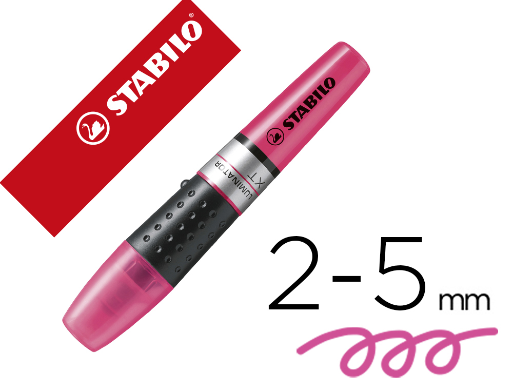 SURLIGNEUR STABILO LUMINATOR TRAC 2/5MM ENCRE LIQUIDE NIVEAU VISIBLE BASE ERGONOMIQUE COLORIS ROSE