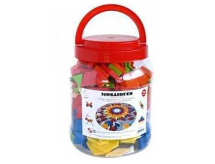MOSAQUE OZ INTERNATIONAL 6 FORMES GOMTRIQUES DIFFRENTES BOCAL PLASTIQUE TRANSPARENT 125 PICES