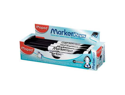 FEUTRE MAPED MARKER'PEPS EFFAABLE  SEC POUR ARDOISES BLANCHES COLORIS NOIR