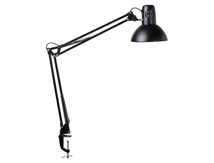 LUMINAIRE BUREAU MAULSTUDY SURPINCE TETE ET BRAS METAL      HAUTEUR 44CM BRAS 35CM TETE   DIAM. 17CM COLORIS NOIR