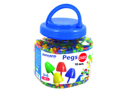 JEU MINILAND PEGS POT DE 2600 PICES DE 10 MM