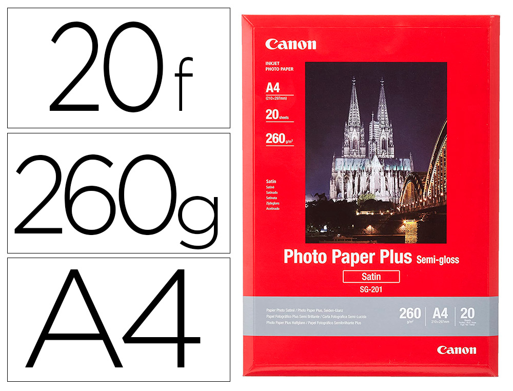 PAPIER CANON JET D'ENCRE SATIN  A4 260G/M2 PAQUET 20   FEUILLES