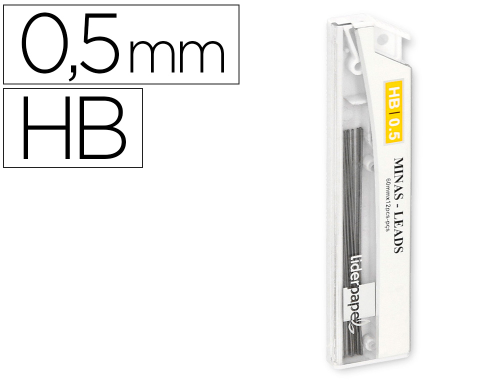 MINE LIDERPAPEL 0.5MM HB GRAPHITE TRS RSISTANTE TOUS PORTEMINES TUI 12 UNITS