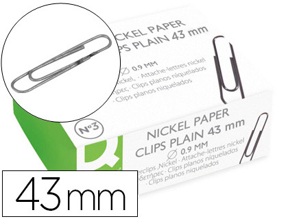 TROMBONE Q-CONNECT NICKELE N 3 BOUT ROND 43MM BOITE 100  UNITES